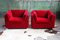 Mid-Century Modern Red Armchair by Metropolitan of San Francisco with Knoll Textile, 1980s 5