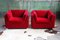 Roter Mid-Century Sessel von Metropolitan of San Francisco mit Knoll Textile, 1980er 5