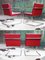 Rote Mid-Century Stühle von Mies Van Der Rohe für Thonet, 1970er, 4er Set 4