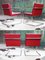 Sedie Mid-Century moderne rosse di Mies Van Der Rohe per Thonet, anni '70, set di 4, Immagine 4