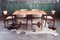 Mesa de comedor y sillas danesas vintage de teca, años 70. Juego de 7, Imagen 13