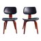 Danish Mid-Century Modern Black Walnut Bentwood Dining Chairs, 1960s, Set of 2, Image 1