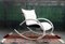 Metal and Black Leather Ellipse Rocking Chair by Les Amisco, 1980s 8