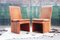 Postmoderne Esszimmerstühle aus Velours mit Kanalrücken, 1970er, 6 . Set 3