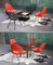 Mid-Century Modern Chromed Steel & Orange Wool Executive Chairs by Eero Saarinen for Knoll, 1960s, Set of 8 3
