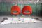 Mid-Century Modern Chromed Steel & Orange Wool Executive Chairs by Eero Saarinen for Knoll, 1960s, Set of 8 7