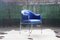 Postmodern Royal Blue Chrome Armchair by Shelby Williams, 1980s, Image 11