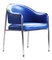 Postmodern Royal Blue Chrome Armchair by Shelby Williams, 1980s 1