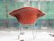 Mid-Century Modern Poppy Orange Wool & Chrome Diamond Armchair by Bertoia for Knoll, 1970s, Image 7