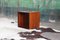 Danish Modern Teak & Walnut Cube Base Coffee Table with Glass Top in the style of Peter Hvidt, 1980s, Image 3