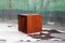 Danish Modern Teak & Walnut Cube Base Coffee Table with Glass Top in the style of Peter Hvidt, 1980s 4