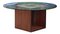 Danish Modern Teak & Walnut Cube Base Coffee Table with Glass Top in the style of Peter Hvidt, 1980s, Image 1