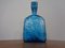 Italian Blue Glass Decanter with Stopper from Empoli, 1960s 4
