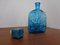 Italian Blue Glass Decanter with Stopper from Empoli, 1960s 8