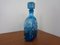 Italian Blue Glass Decanter with Stopper from Empoli, 1960s 2