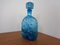 Italian Blue Glass Decanter with Stopper from Empoli, 1960s 3
