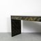 Italian Green Bamboo Marquetry and Brass Console Table attributed to Dal Vera. 1970s 10