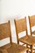 Mid-Century Modern Oak and Straw Chairs, Set of 6, Image 6