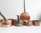 Casserole Copper Iron Pots, 1890s, Set of 5 2