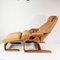 Fauteuil Pliant en Cuir avec Repose-Pieds de Skipper, Danemark, 1970s, Set de 2 2