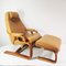 Leather Fold-Out Armchair with Footrest from Skipper, Denmark, 1970s, Set of 2 15