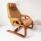 Fauteuil Pliant en Cuir avec Repose-Pieds de Skipper, Danemark, 1970s, Set de 2 5