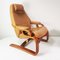 Leather Fold-Out Armchair with Footrest from Skipper, Denmark, 1970s, Set of 2 5