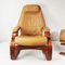 Fauteuil Pliant en Cuir avec Repose-Pieds de Skipper, Danemark, 1970s, Set de 2 4