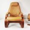 Leather Fold-Out Armchair with Footrest from Skipper, Denmark, 1970s, Set of 2 4