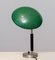 Green and Metal Table Lamp attributed to Harald Notini for Arvid Böhlmarks, 1930s 5