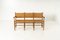 Mid-Century Modern Bench with Oak and Straw 1