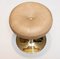 Beige Faux Leather and Gold Tulip Base Stool by attributed to Börje Johanson, Sweden, 1960s 4