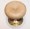 Beige Faux Leather and Gold Tulip Base Stool by attributed to Börje Johanson, Sweden, 1960s, Image 4