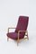 Vintage Wood Reclining Armchair attributed Giò Ponti, 1950s 1