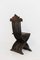Silla plegable italiana de madera con incrustaciones, años 30, Imagen 4