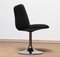 Black Wool and Chrome Tulip Base Vinga Swivel Chair by attributed to Börje Johanson, Sweden 2