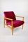 Vintage Burgundy GFM-064 Armchair attributed to Edmund Homa, 1970s, Image 1