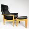 Danish Armchair in Leather with Footrest, 1980s, Set of 2, Image 1