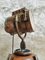 Antique Copper Searchlight Floor Lamp on Oak Tripod, Image 11