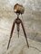 Antique Copper Searchlight Floor Lamp on Oak Tripod, Image 12