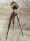 Antique Copper Searchlight Floor Lamp on Oak Tripod 13