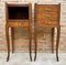 Vintage French Nightstands in Marquetry and Bronze Hardware, 1920, Set of 2, Image 1