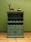 Bohemian Indian Style Painted Blue Cabinet with Wine Rack 5