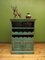 Bohemian Indian Style Painted Blue Cabinet with Wine Rack 3