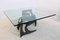 Brutalist Handcrafted Bronze and Glass Artwork Coffee Table, Image 4