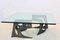 Brutalist Handcrafted Bronze and Glass Artwork Coffee Table, Image 1