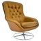 Mid-Century Finland Leather Swivel Armchair attributed to Peem, 1970s 1