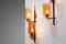 Lampade da parete vintage in vetro e ottone, Francia, anni '50, Immagine 5