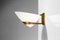 Vitage Italian Wall Lamp in Brass and Opaline, 1950s, Image 11