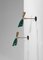 Sconces in Brass and Green Lacquered Metal by Oscar Torlasco, 1950s, Set of 2, Image 4